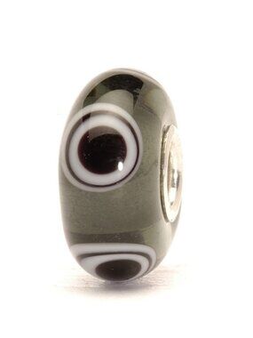 *Retired Trollbeads Eye Black & White Glass Silver